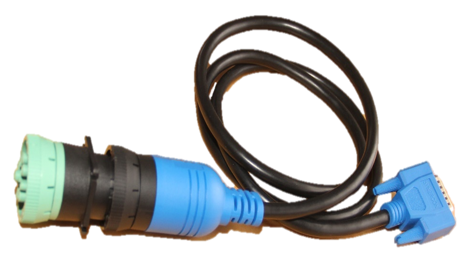 Green to Black Adapter Mounted on a Cable