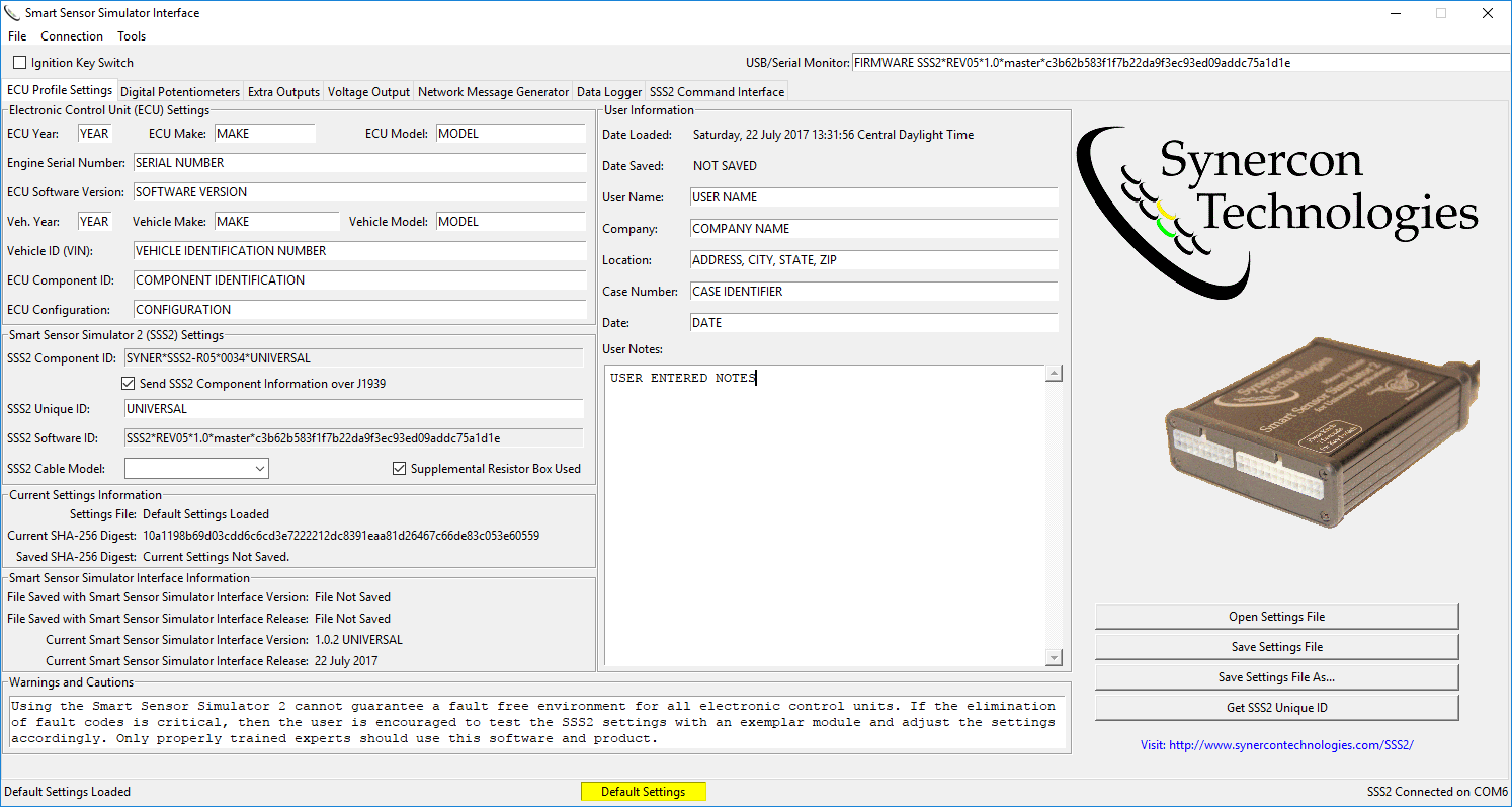 Default Screen for GUI